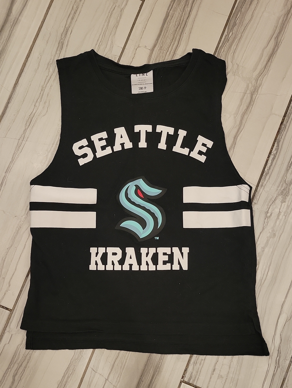 Seattle Kraken Black Women's Tank Top - Team Logo